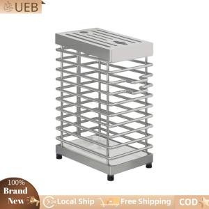 [Ueb Flagship Shop] Stainless Steel Holder Wall-mounted Countertop Storage Space Saving Cutlery Display Organizer Hollow Iron Wire Chef Accessories Home Items