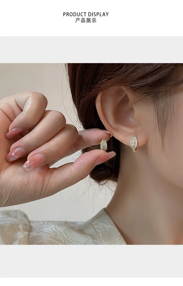 earrings original 916 gold leaf earrings women's niche design