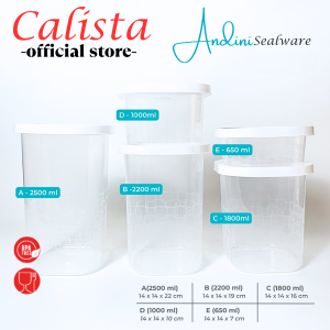 å[ CALISTA ] TOPLES PLASTIK CALISTA ANDINI ISI 18PCS FOOD STORAGE CONTAINER SEALWARE KULKAS SET