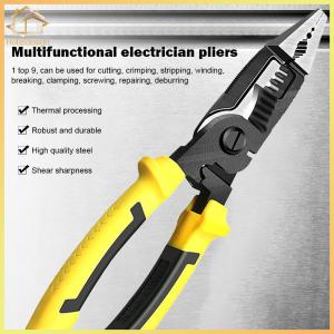Long Nose 9 In 1 Electrician Wire Pliers Hardware Cable Repairing Hand Scissors