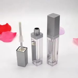 10/30/50pcs 8ml Empty Clear Lip Gloss Tube With Mirror and LED Light DIY Square Lip Glaze Tube Lip Oil Sample Cosmetic Container