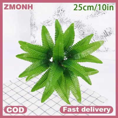 ZMONH ต้นเฟิร์นปลอมเหมือนจริงสำหรับตกแต่งในบ้านกลางแจ้งตกแต่งห้องครัวต้นไม้ประดิษฐ์