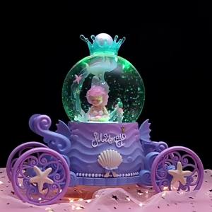 Car Color Light Kuromi Crystal Ball Music Glass Glowing Rotating Music Childrens Girls Birthday Gift