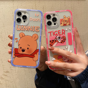 Phone case OPPO A79 A76 A95 A74 A55 A54 A17 A17k A16 A16k Cute cartoon bear Transparent soft silicone Casing OPPO A95 5G A74 5G A15 A15s Phone cover