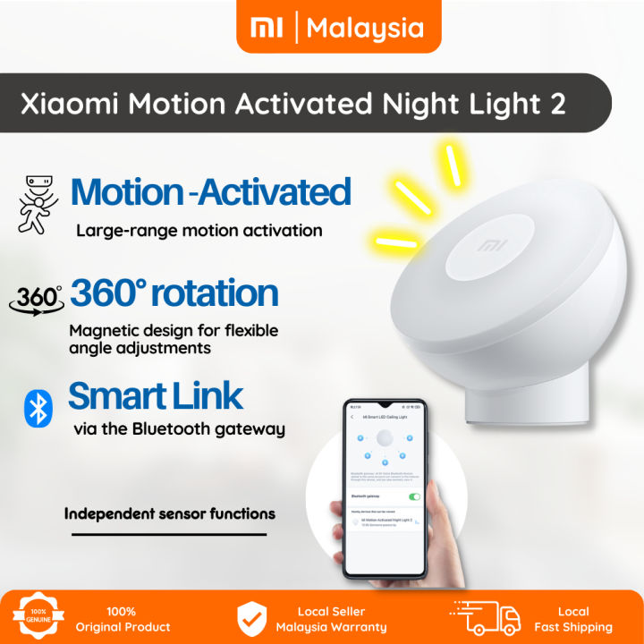 Xiaomi Motion-Activated Night Light 2 (Bluetooth) 3-in-1 smart light ...