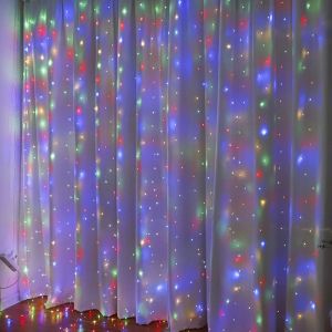 Curtain String Lights 3M*3M 300 LED Copper Wire Fairy Lights Room Curtain Hanging Lights Remote Control USB Powered Waterproof Twinkle Star Lights