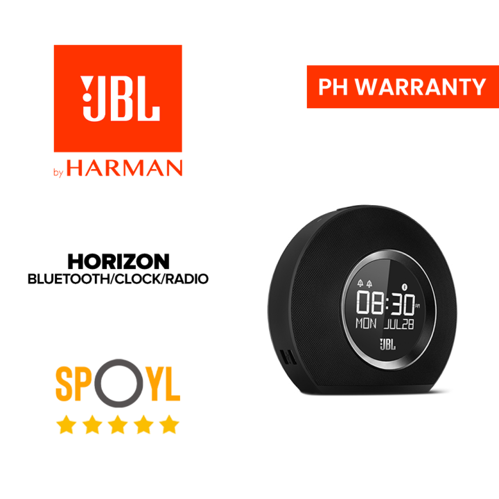 JBL Horizon Bluetooth Clock Radio with USB Charging and Ambient (Black
