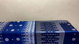 SONGKET PALEMBANG NAVY SILVER SONGKET TENUN CM