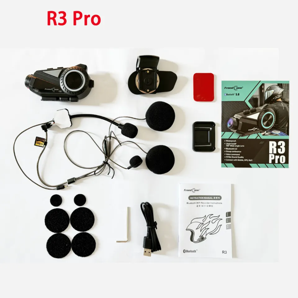 New FreedConn R3 Pro Motorcycle Bluetooth Headset with 2K Camera