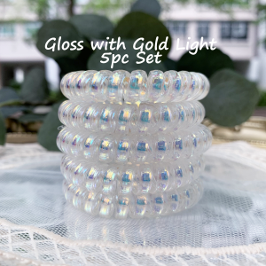 [SG] 5cm Shining & Matte Mermaid Plastic Teleties Band Ponytail Holder Telephone Wire Cord Spiral Head Ties Hair Band Hair Ring Hair Ties Hair Accessories Gift for Women