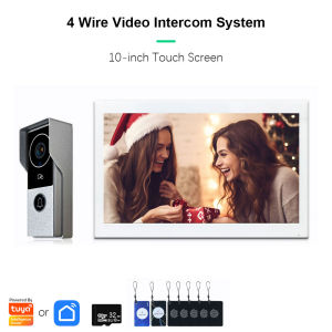 Anjielosmart 10-Inch 1080P Touch Monitor Video Intercom System WiFi Metal Doorbell Camera Tuya Smart Video Door Phone for Home Security