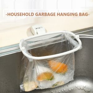 Vision KItchen Collapsible Suction Cup Plastic Bag Storage Trash Rubbish Bag Hanger Holder Kitchen Sink Grocery Bag Holder For Kitchen Tools