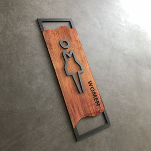 Imitation Wood Toilet Address Gym Dressing Room Wall Attached Bedroom Bathroom Door Signage Wall