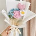 Hoa len handmade, hoa móc len, bó hoa làm quà tặng được bó sẵn, nhiều màu sắc. 