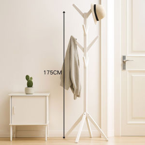 ราวแขวนอเนกประสงค์ ราวตากผ้า ทำจากไม้ ราวแขวน รับน้ำหนักได้เยอะ แขวนเสื้อได้ ประหยัดพื้นที่ ที่แขวนกระเป๋า ประกอบง่าย ราวไม้ สูง 175CM