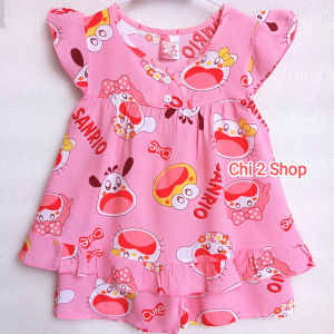 (10-13kg) Đồ bộ tole lanh bé gái C2H02A  quần áo trẻ em sơ sinh áo cánh tiên quần áo trẻ em dưới 3 tuổi đồ bộ mặc nhà giá rẻ thoáng mát