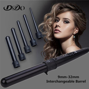 DODO Pro Salon 5-in-1 Interchangeable Hair Curling Iron Hair Curler Multi-Size Roller Heat Resistant Glove Styling Set