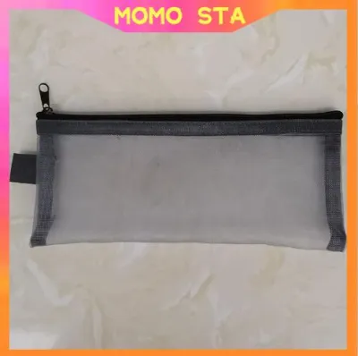 MOMO Transparent Mesh Pencil Case File Bag Pen Pouch Pen Bag Stationery Supplies