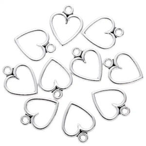3 PCS Bezel HEART Charm LOVE Cameo HATI Bandul Gantungan Kunci Liontin Gelang Kalung Metal Zinc Alloy Hiasan Tambahan Lucu Cute Unik DIY Keychain Gold Silver Necklace Blank Bingkai Ring Pinggiran Murah Fancy Bazel Charms Shopping Arena Malang