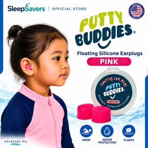 Putty Buddies Floating Silicone Swim Earplugs Pink | Moldable Water Protection | Kids & Adults | 1 Pair | Made in USA