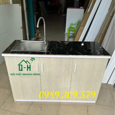 TỦ BẾP NHỰA ĐÀI LOAN GIÁ RẺ TẠI XƯỞNG - KÈM BỒN VÒI