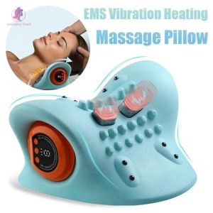 Gối Massage Cổ EMS Có Nhiệt – 3 Chế Độ Massage Remote Điều Khiển Pin Sạc USB Kê Cổ Khi Nằm