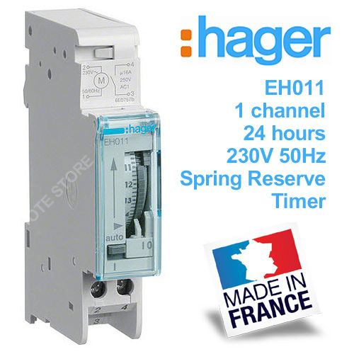 Hager EH011 1 channel MCB Type 24 hours Spring Reserve Timer (Made In