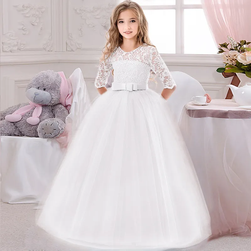 Wedding Party Dresses Flower Dress Rose Princess Bow Kids Baby Girls  Bridesmaid | eBay