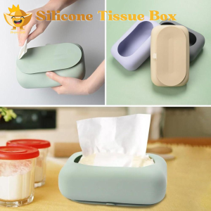 𝓗𝓖 1PC Tissue Holder Silicone Household Paper Towel Storage Box With Suction Cups Tissue Boxes for Refrigerator Kitchen Bathroom