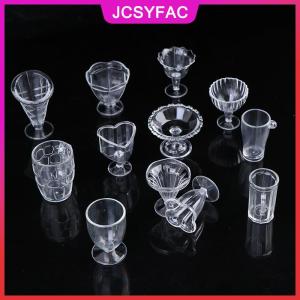 JCSYFAC 12 cốc đựng kem Sundae Mini cái/bộ Đồ chơi cốc nhựa tạo mẫu đất sét tự làm