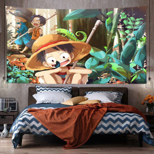 Ready stock sa local warehouseJapanese anime decorative tapestry ins Luffy oversized decorative tapestry for student dormitory bed head background