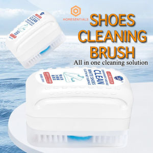 Shoe Cleaning Brush with Soft Bristles & Sponge - Effective Stain Removal Easy Scrub for Sneakers Boots & All Footwear