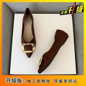 Free Shipping Soft-Soled Versatile Fashionable Square-Toe Loafers 2026 Spring New Collection Pointed-Toe Shallow-Mouth-Style Soft-Soled Flats
