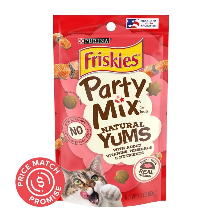 friskies Party Mix Natural Yums Salmon Cat Treat Snack