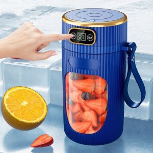 HOUCHU STUDIO LED Digital Display Electric Juicer Portable 400ml Smoothie Blender Juice Maker Rechargeable Fruit Juicer Cup Travel
