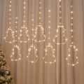 valentines day gift led light curtain decoration for window christmas tree diwali deepavali Valentine decoration fairy light strip led lights for bedroom moon star snowman bell angel deer flash lamp 8 work modes with 220V EU plug. 
