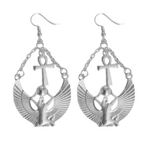 Bông tai mặt nữ thần Ai Cập độc đáo phản ánh văn hóa Ai Cập cổ đại thích hợp cho các bữa tiệc và sử dụng hàng ngày