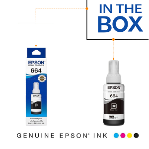 EPSON T664 ORIGINAL INK BOTTLE 70ML epson L405 L121 L1300  Ink Tank Printer ( BLACK-T6641 | MAGENTA-T6642 | CYAN-T6643 | YELLOW-T6644 )