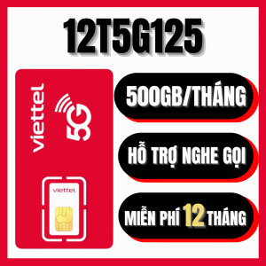 ( 500GB/THÁNG ) SIM 5G Viettel Trọn Gói 1 năm dùng toàn quốc 12SD90 12MXH100 6MXH80Y 12MXH80Y 6SD125 12SD125 12T5G125 6T5G125 Không Giới Hạn Lưu Lượng DATA DÙN THẢ GA - CHƯA KÍCH HOẠT.