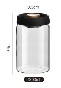 Ⓜ️ZEROIDEASⓂ️ Vacuum Coffee Container Glass Coffee Bean Storage Jar Coffee Jar with Lid Airtight Storage Jars for Coffee Beans Coffee Cans Vacuum Sealed Glass Container Air-Exhaust Grain Cans Vacuum Coffee Canister Airtight Coffee Storage Container