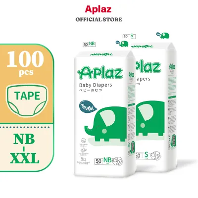 【Buy 1 Take 1】Aplaz Natural Diaper for Baby Taped Newborn -XXL Pack of 1 50 pad Baby Korean Diaper