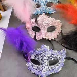 Lace Masquerade Mask For Women Half Face Masks Venetian Eye Masks Mardi Gras Cosplay Halloween Mask Party Accessories