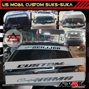 STICKER CUSTOM KACA MOBIL DEPAN (HURUP BOLONG) / STIKET NAMA / STIKER MOBIL / NAMA CUSTOM