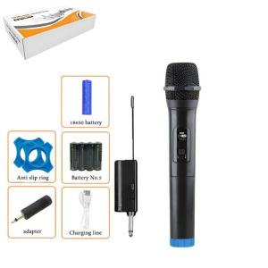 ไมโครโฟนไร้สาย 2 ไมโครโฟนแบบใช้มือถือ 100M ระยะทางรับ UHF FM Cyclic ชาร์จไม่มีการรบกวน KTV เวทีวงดนตรีประสิทธิภาพใช้ ไมค์ไร้สาย wireless ไมค์ลอยราคาถูก ไมค์ลอยเสียงดี ค่าใช้จ่าย ไมค์ แกนไมโครโฟน HD