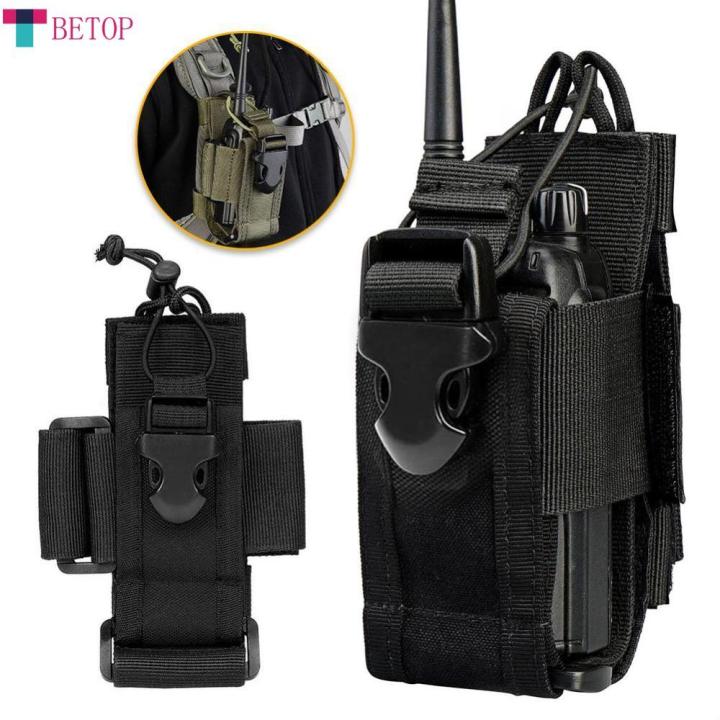 Pochette Radio Tactique Litensh - Support MOLLE Pour Talkie-walkie, Noir