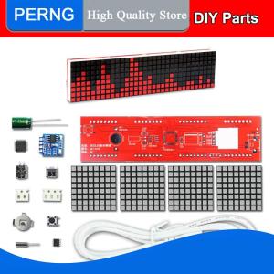 [PERNG] Tehe LED Music Spectrum Kit Dot Matrix Clock DIY Parts Electronic Welding Pick Up Rhythm Light