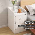 meja samping tempat tidur Meja Nakas Kecil 3 Susun Meja kamar tidur penyimpanan Modern sederhana. 