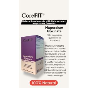 CoreFit Magnesium Glycinate 1000mg 60 Capsules Non-GMO Supplement