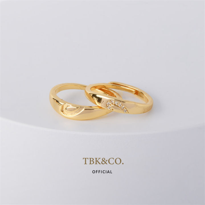 TBK Couple Ring 18K Gold Jewelry Collection Accessories For Men And Women  273R Lazada PH