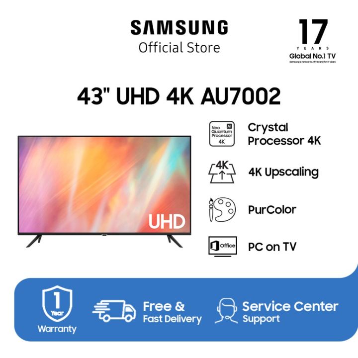 Samsung Smart TV 43 inch UHD 4K AU7002 dengan PurColor - UA43AU7002KXXD ...